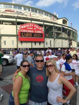 Friend C, Monsieur P and I at Wrigley!